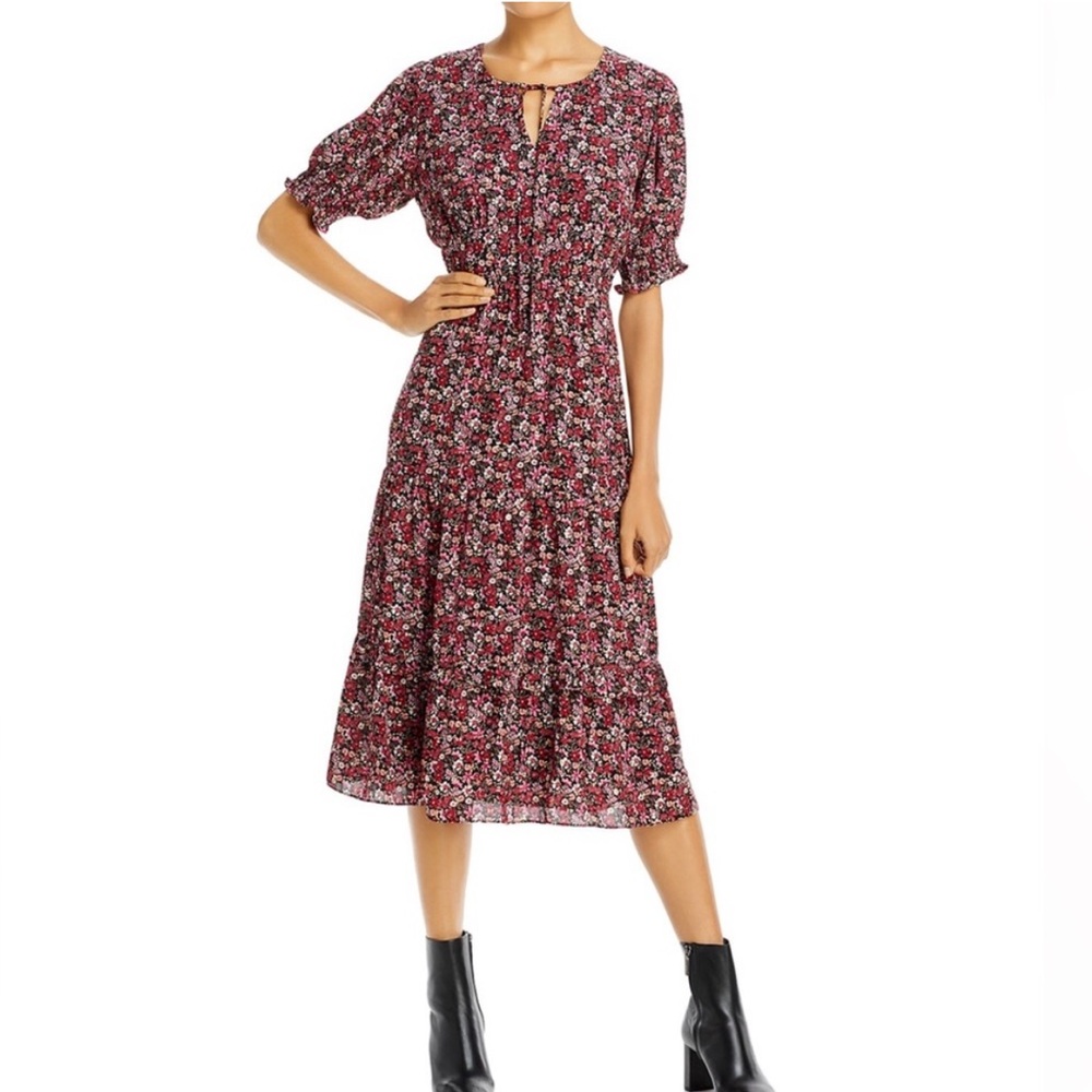 Aqua Floral Midi Dress